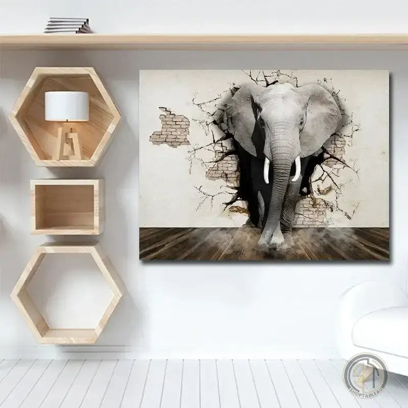Tableau Éléphant 3d