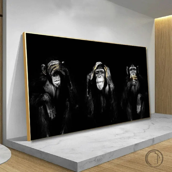 Tableau singe noir et blanc