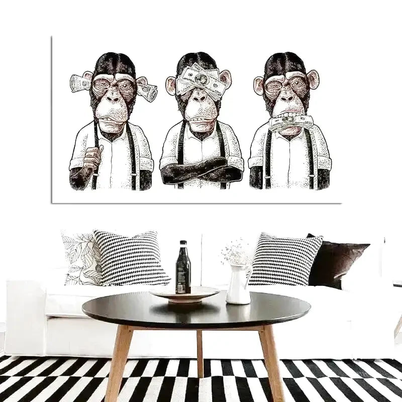 Tableau 3 singes