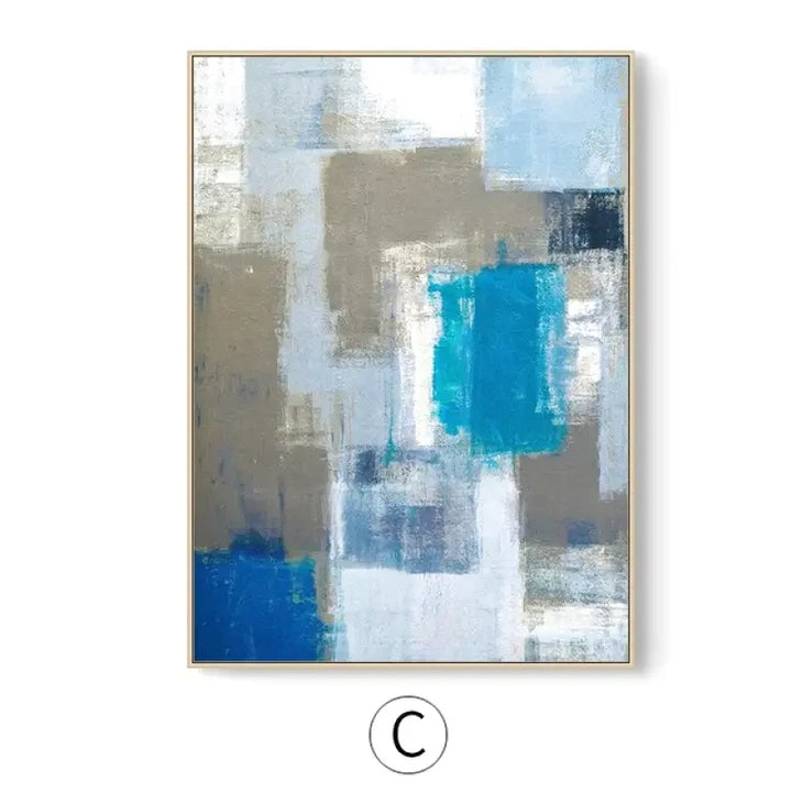 Tableau Abstrait Bleu Gris ✓ Moderne ✓ scandinave