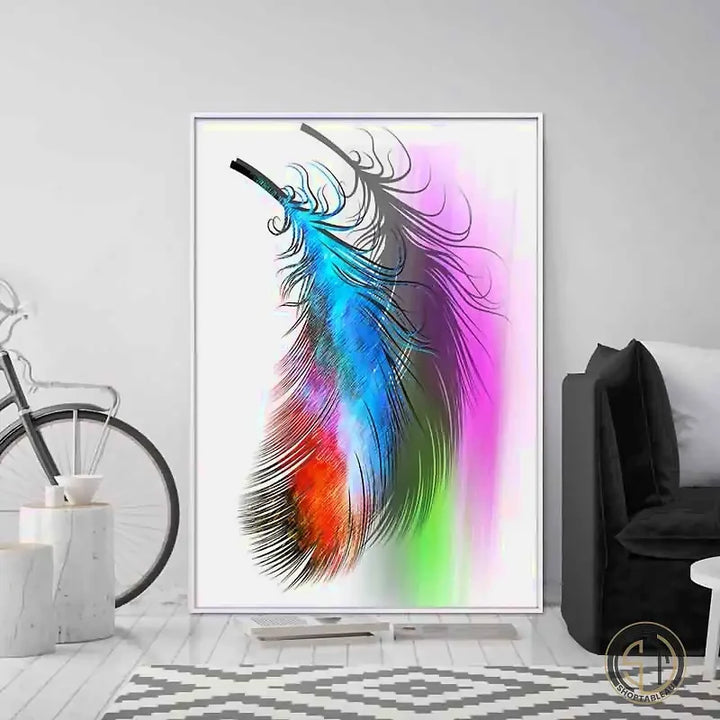 Tableau Avec Plume de Paon