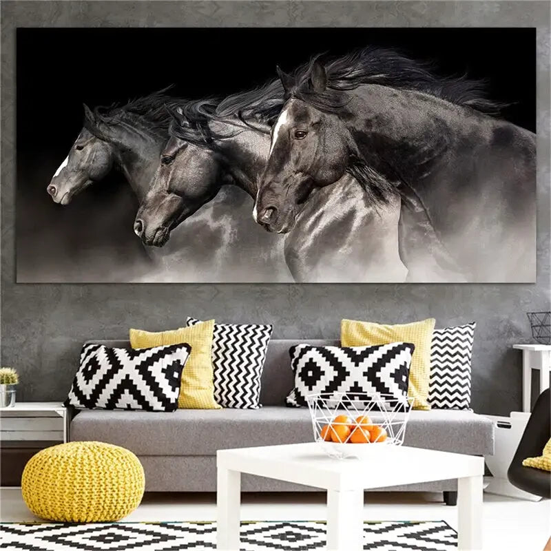 Tableau Cheval Noir