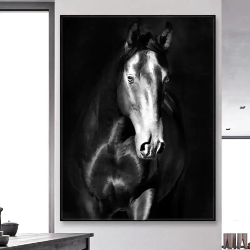 Tableau Cheval Noir