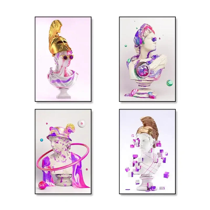 tableau abstrait violet