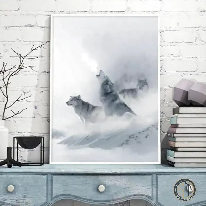 Tableau Loup Blanc
