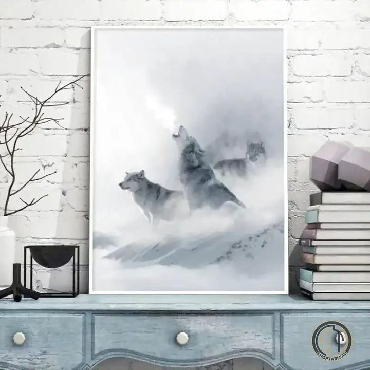 Tableau Loup Blanc
