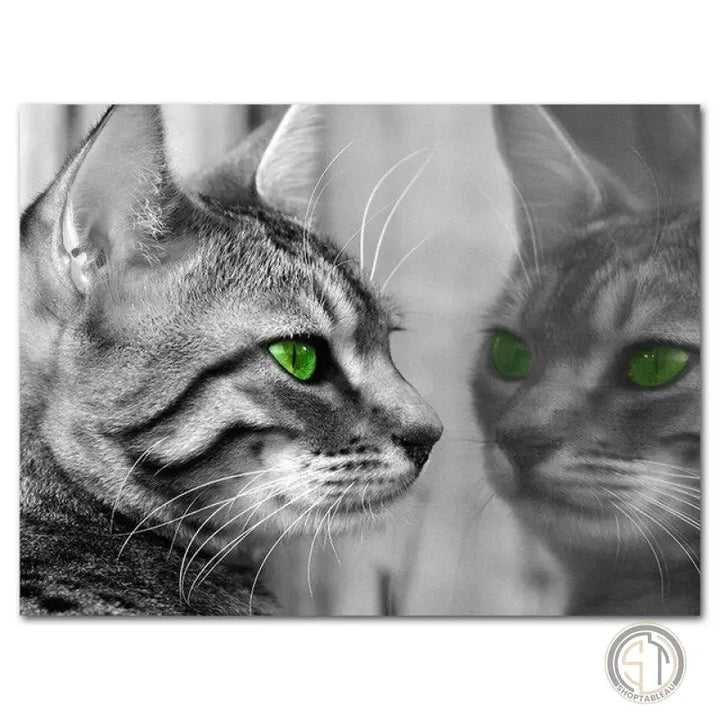 Toile Chat Noir et Blanc