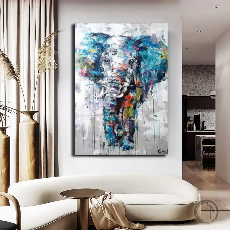 Tableau Éléphant Coloré