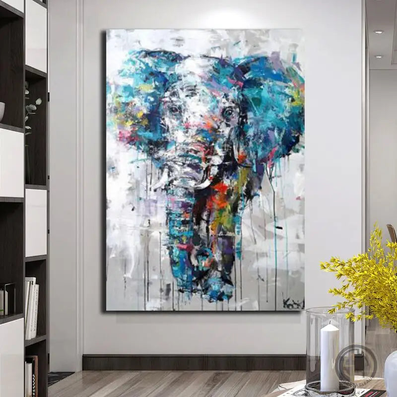 Tableau Éléphant Bleu