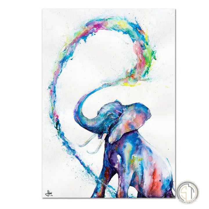 Toile Éléphant coloré