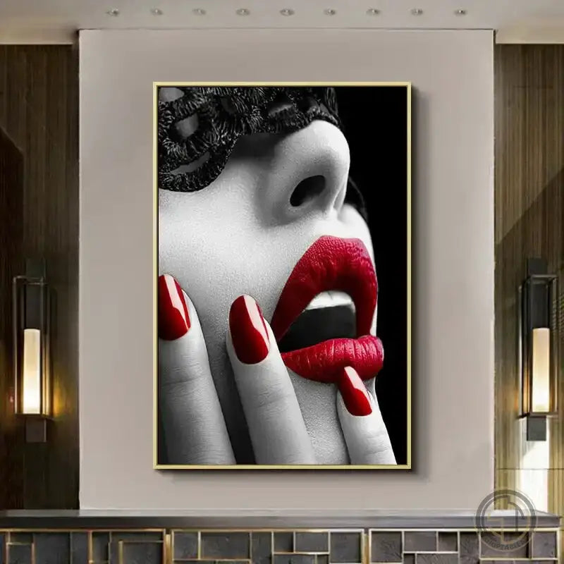 Tableau Femme Chapeau Rouge contemporain ✓ Moderne ✓ tableau