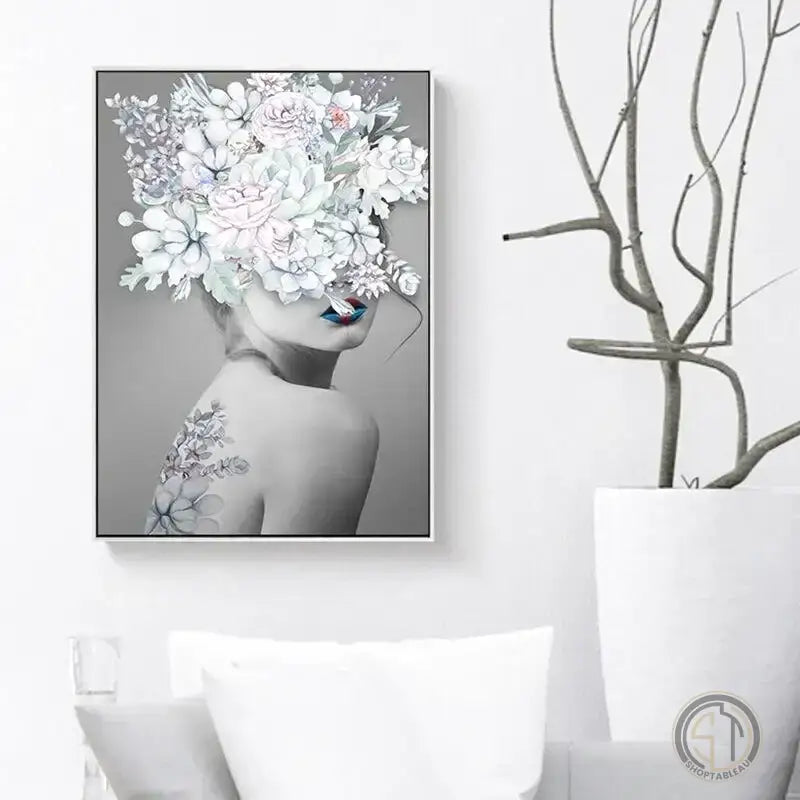 Toile femme fleur
