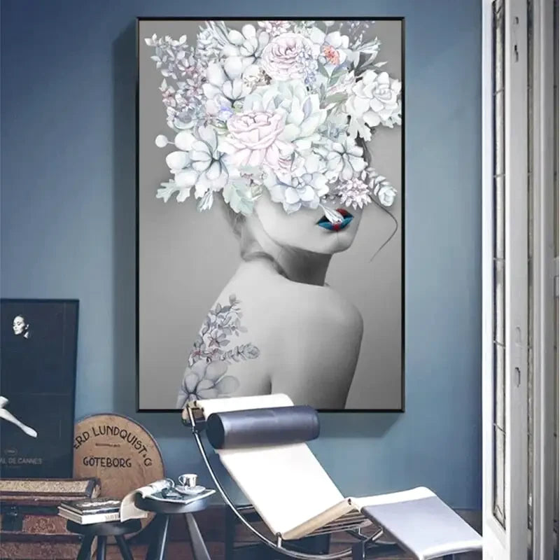 Tableau Femme <br> Fleur