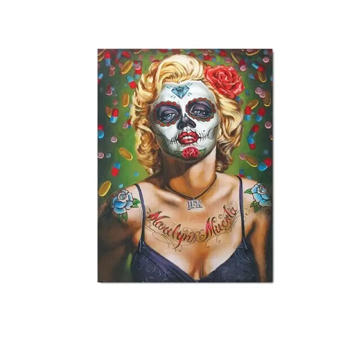 Tableau Femme tête de mort