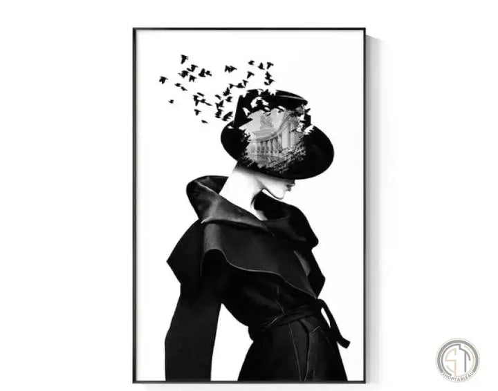 Toile Femme en Noir et Blanc
