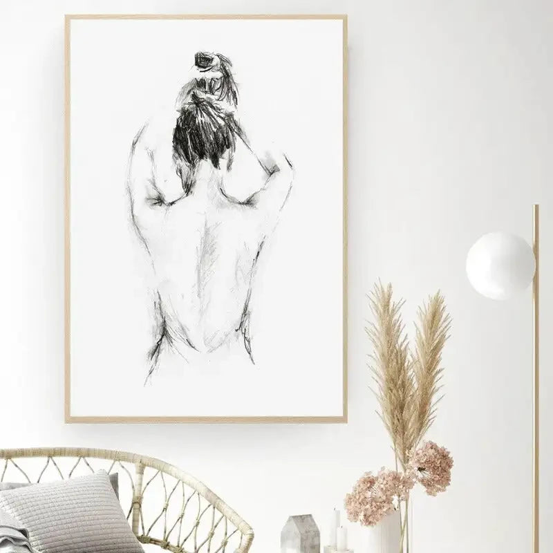 Impression sur Toile 70x50cm Tableaux Image Photo femme acte nu Art Decoration