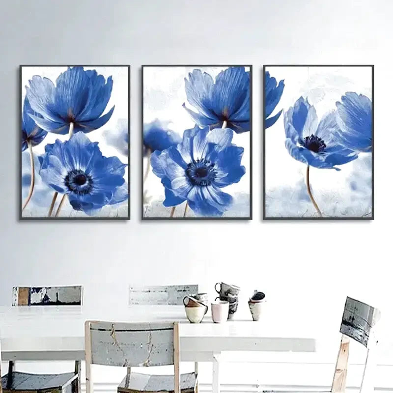 Tableau Fleur Bleu tableau coloré