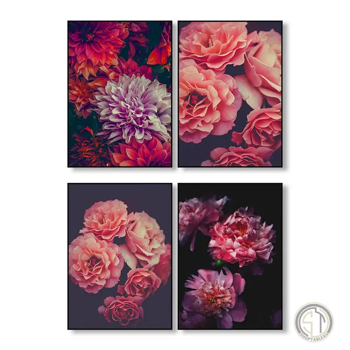tableau fleur rose
