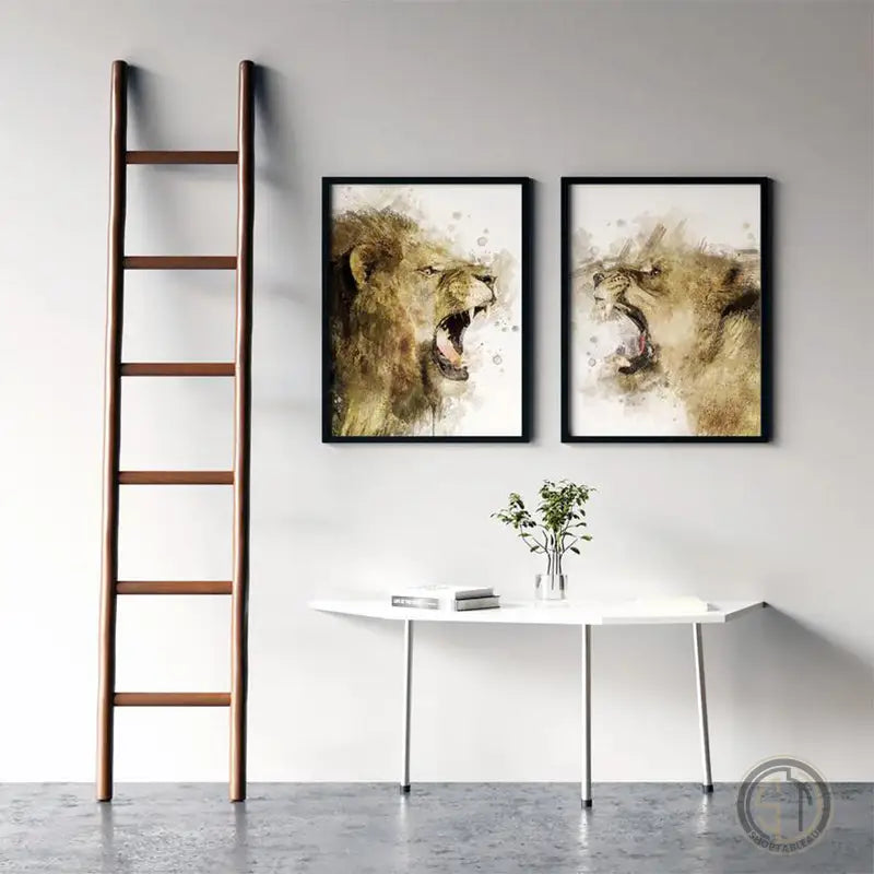 Tableau Lion et Lionne