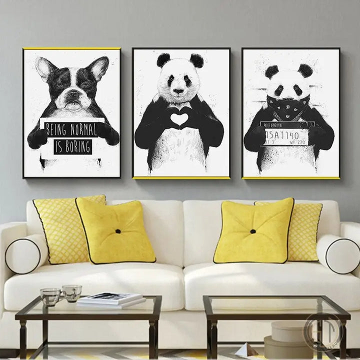 Tableau Moderne Gris et Noir