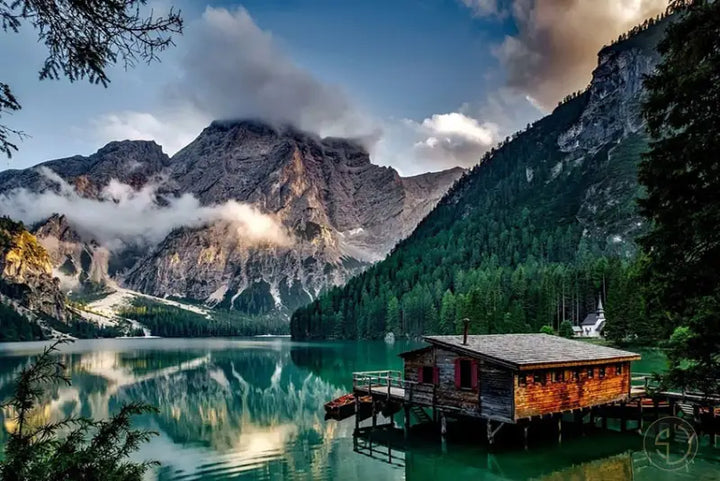Tableau Montagne Chalet ✓ Paysage