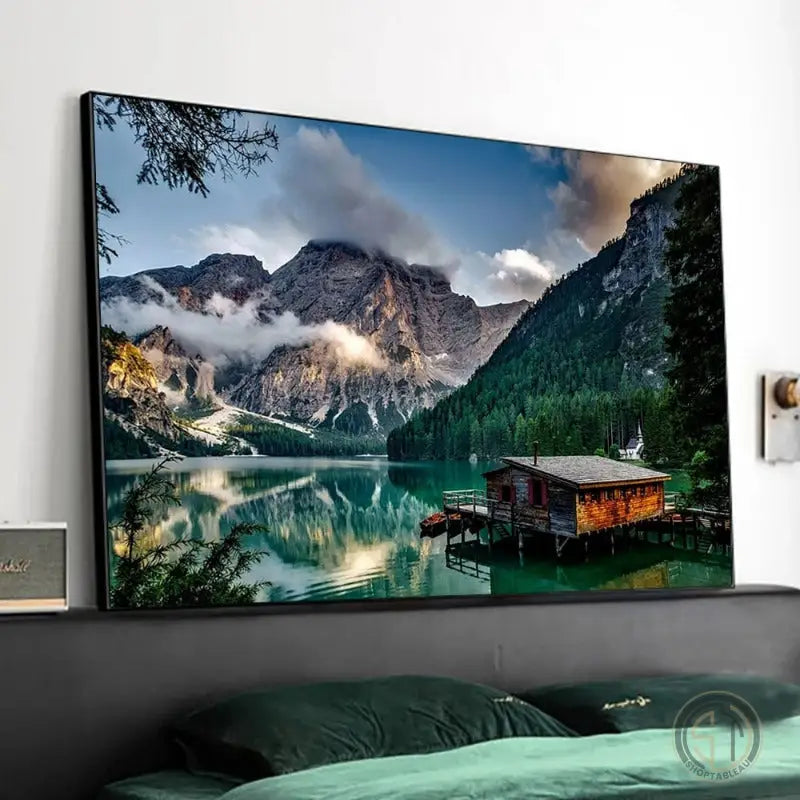 Tableau Montagne Chalet ✓ Paysage