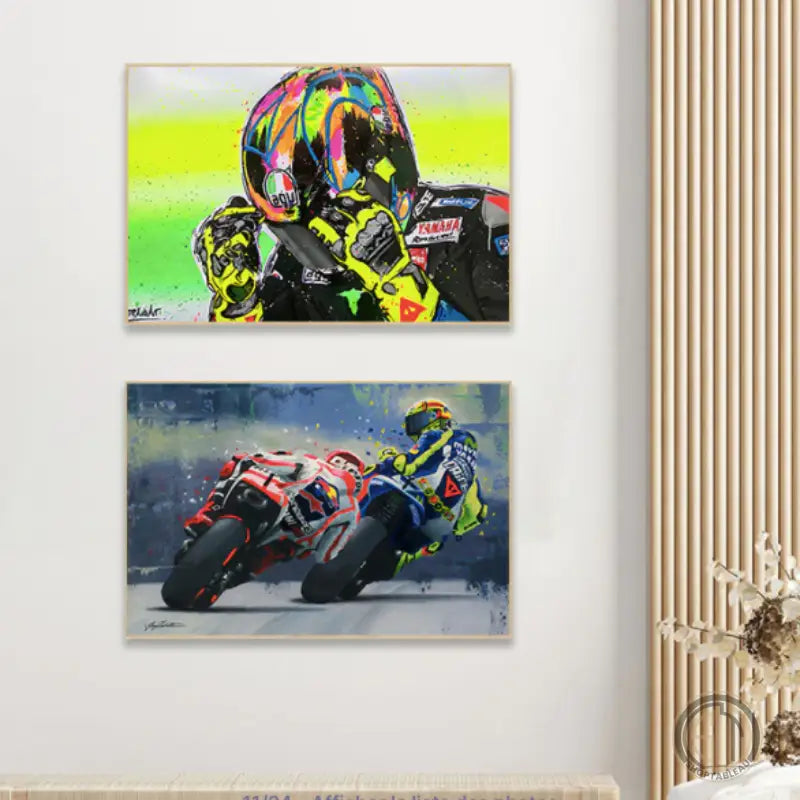 Tableau moto et motard