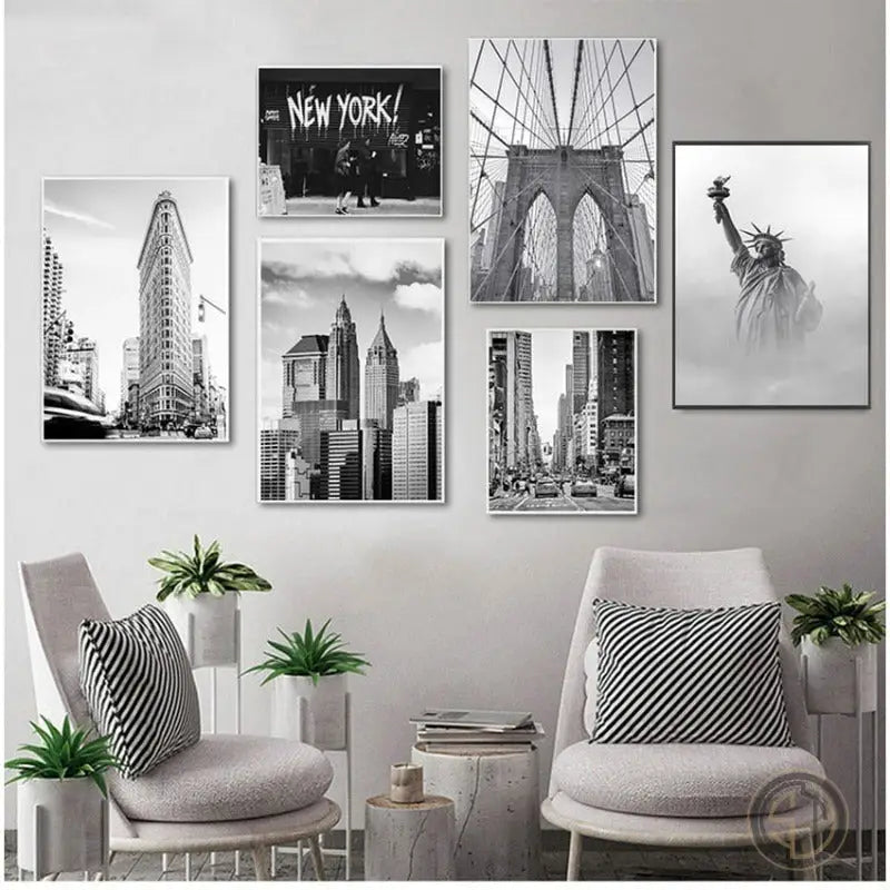 Tableau New York Noir et Blanc new york ✓ Paysage