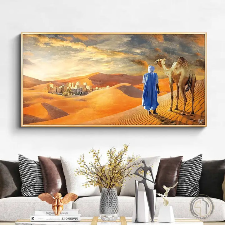 Tableau Paysage Oriental calligraphie arabe ✓ Montagne