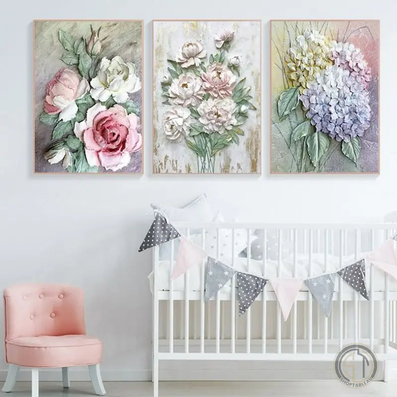 Tableau Peinture à l Huile Fleurs