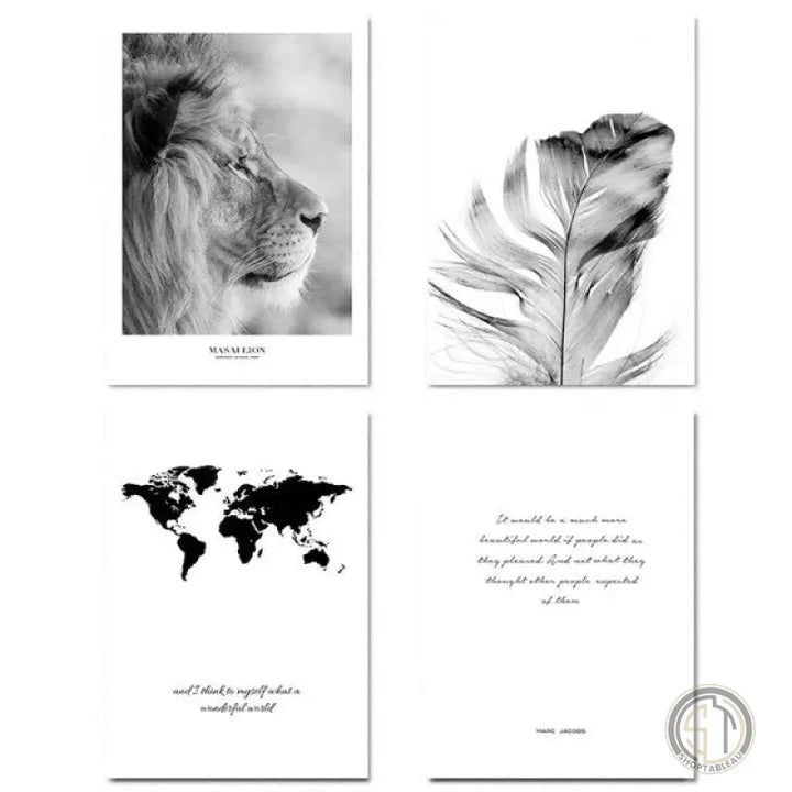 Tableau Photo Animaux Noir et Blanc