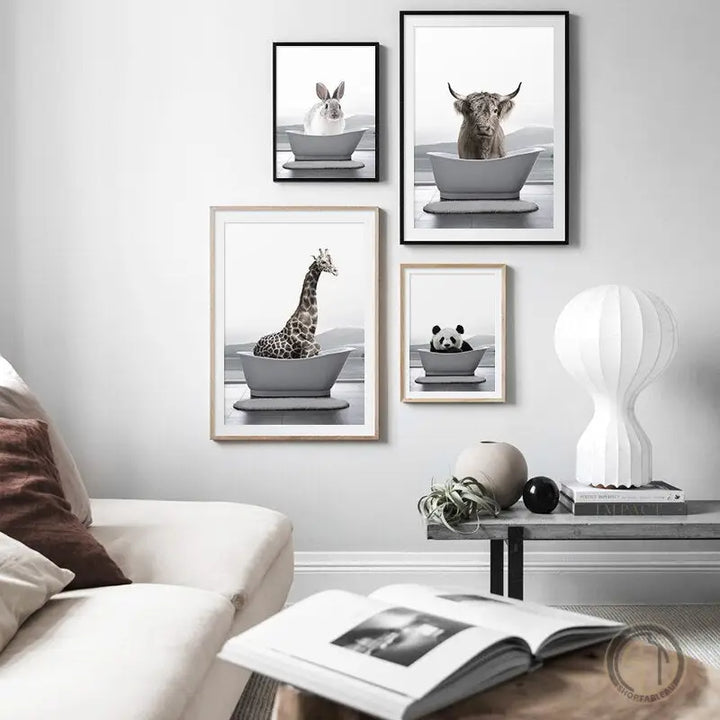 tableau animaux baignoire