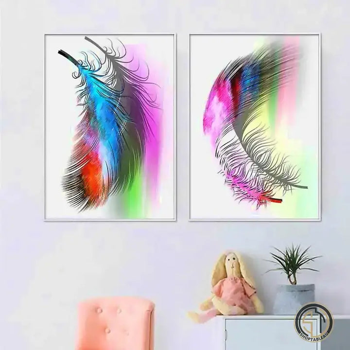 tableau avec plume
