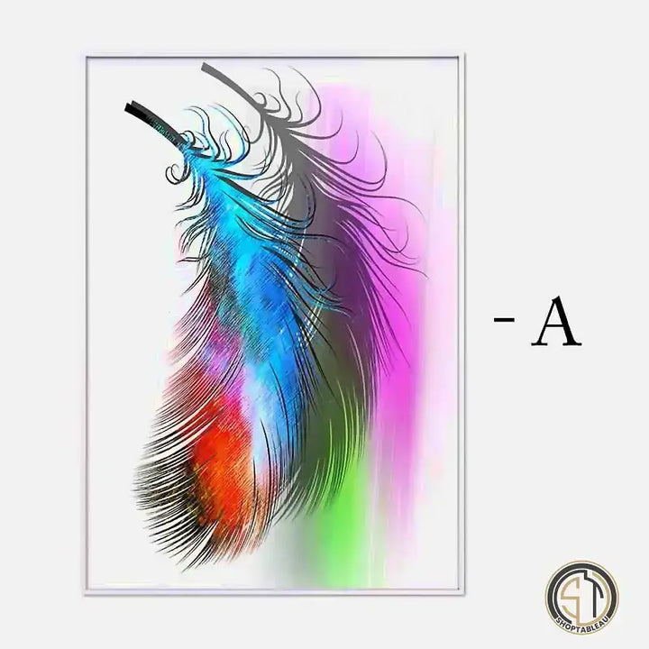 Tableau Avec Plume de Paon Animaux ✓ scandinave ✓ tableau