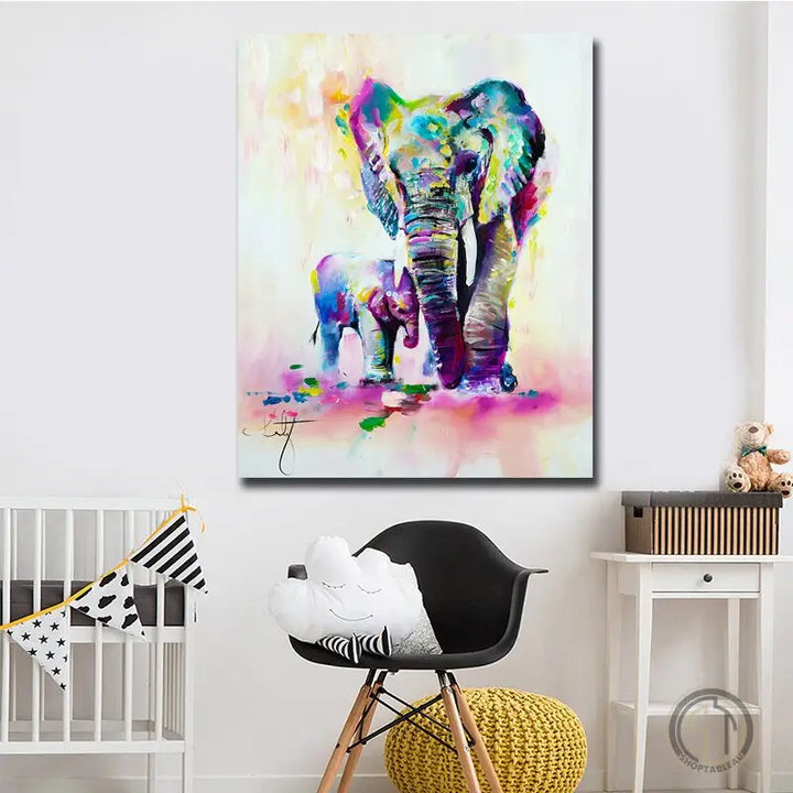 Tableau Éléphant Coloré