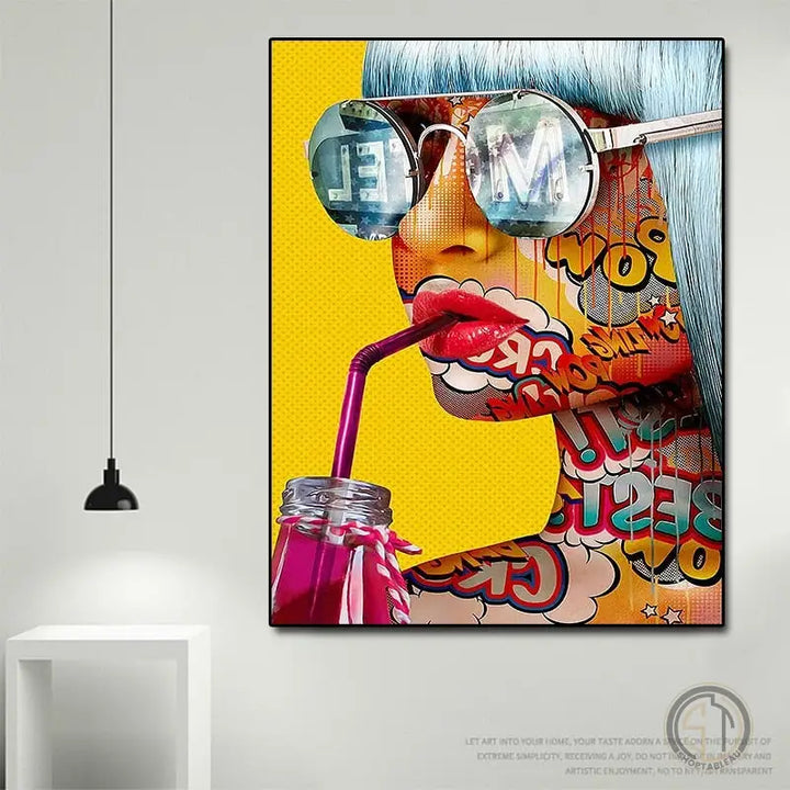 Tableau Visage Femme Pop Art
