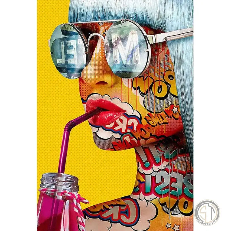 Toile Visage Femme Pop Art