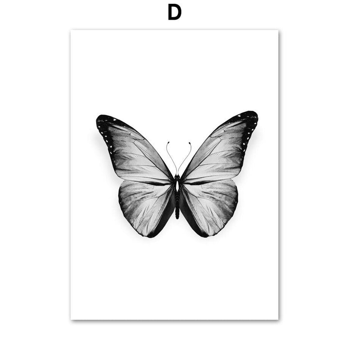 Black White Paris Tower Girl Butterfly Wall Art Canvas 