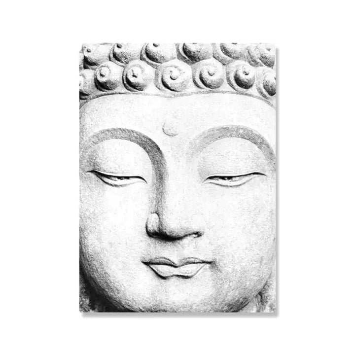Tableau 5 Parties Bouddha bouddha ✓ Noir et Blanc