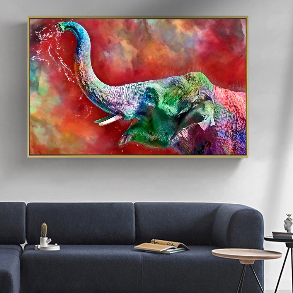 toile elephant coloré
