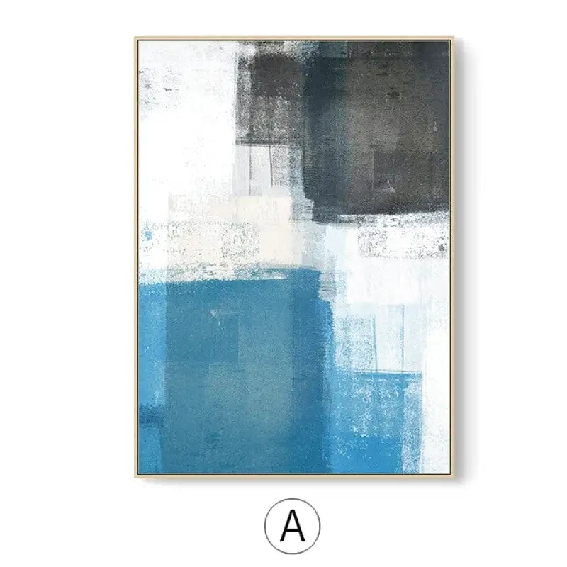 Tableau Abstrait Bleu Gris ✓ Moderne ✓ scandinave
