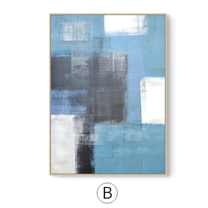 Tableau Abstrait Bleu Gris ✓ Moderne ✓ scandinave