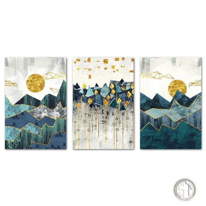 Tableau Abstrait Montagne ✓ Design