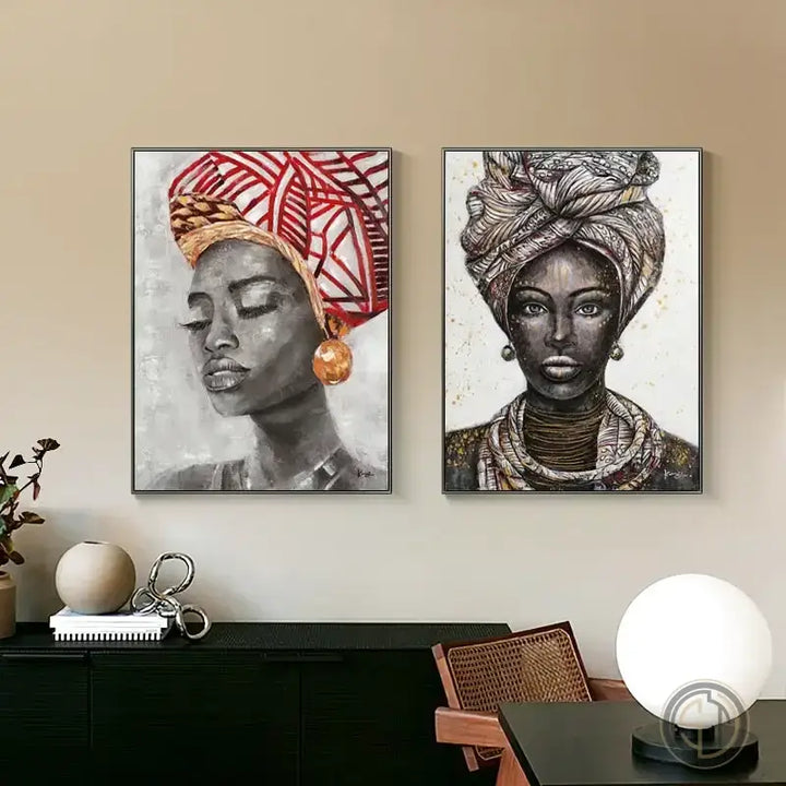 Tableau Africain Moderne africain ✓ tableau femme