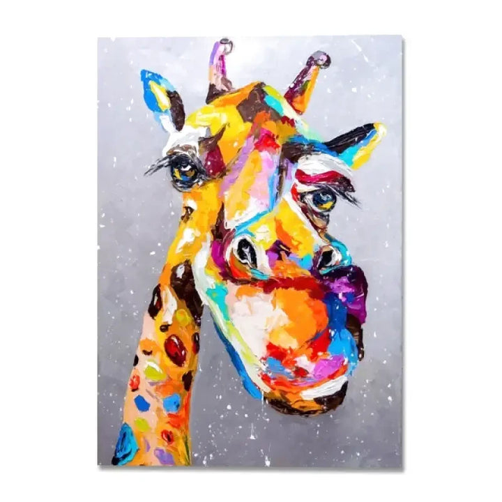 tableau girafe coloré 