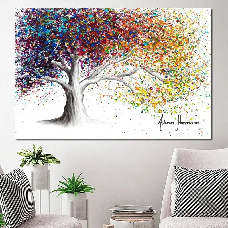 Tableau Arbre Coloré arbre ✓ Original ✓ tableau coloré