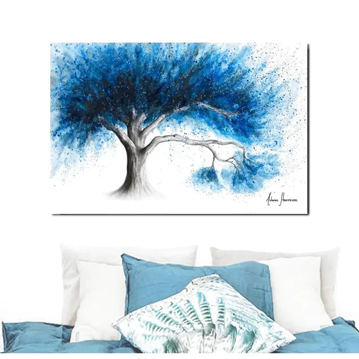 tableau arbre bleu