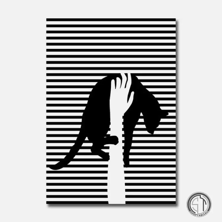 Tableau Avec Tete Animaux chat ✓ Noir et Blanc ✓ Original