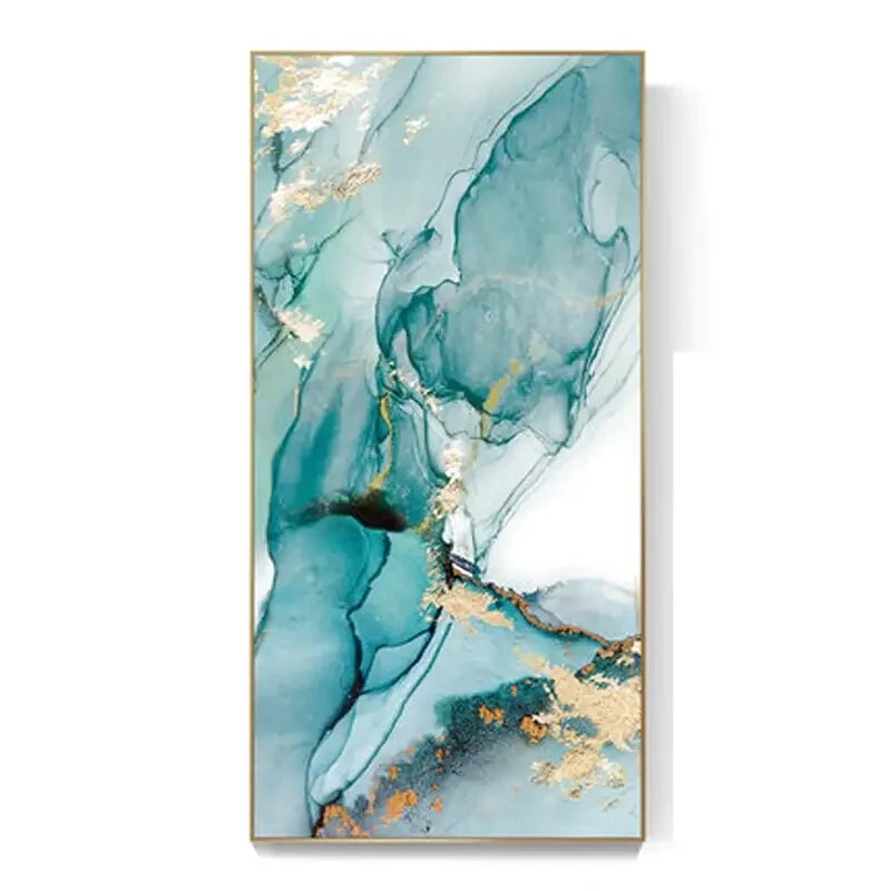 Tableau Bleu Vert Abstrait ✓ Moderne ✓ scandinave