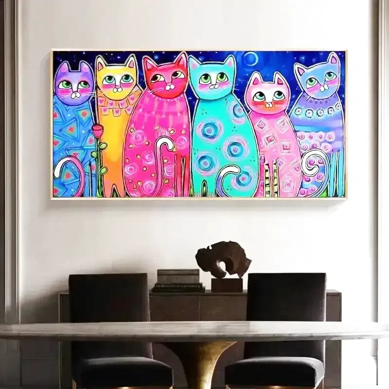 Tableau Chat Coloré Animaux ✓ chat ✓ Pop Art ✓ tableau 
